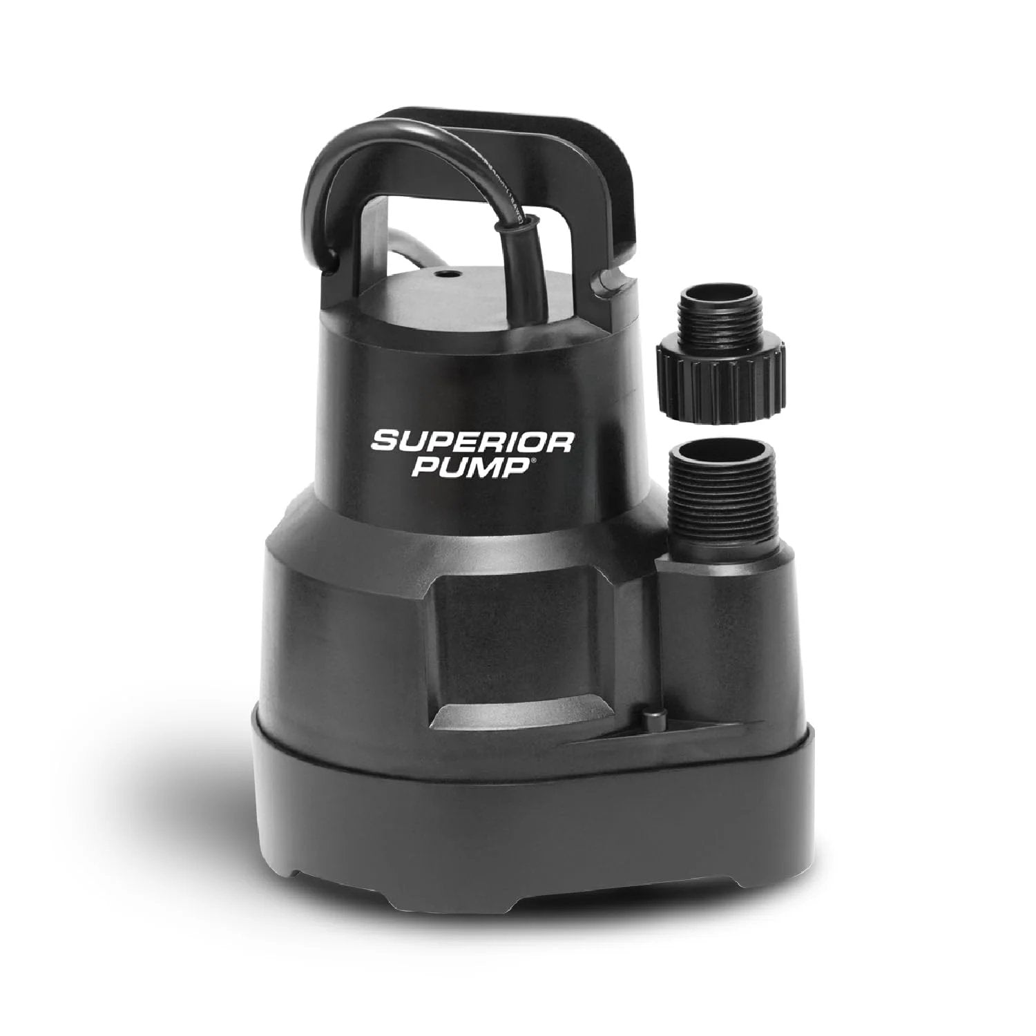 High Flow One Quarter HP Thermoplastic Utility Pump With 2220 GPH, 25 Foot Lift, 1 Inch NPT Discharge, Garden Hose Adapter