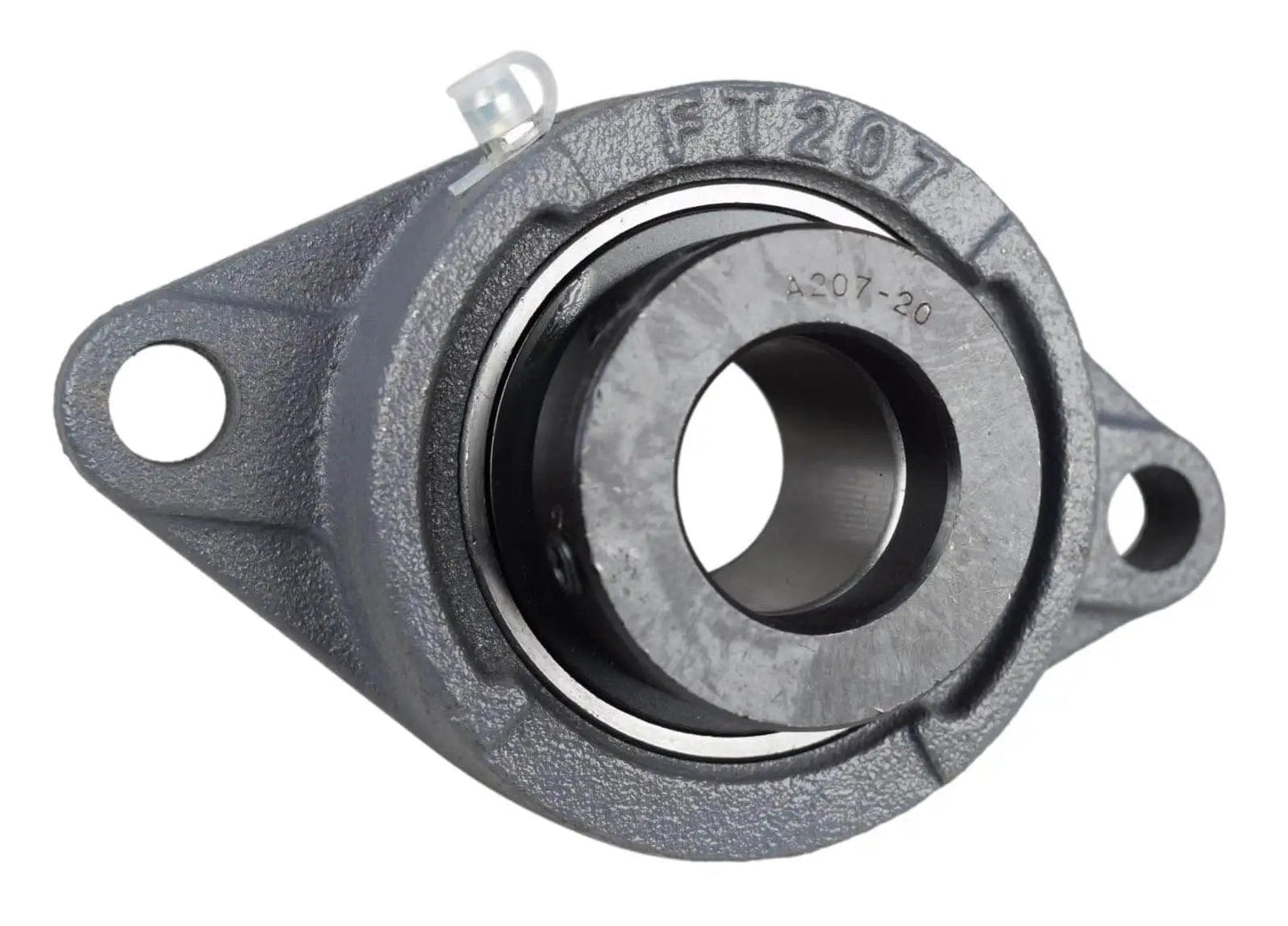 1-1/4 Inch Two Bolt Flange Bearing With Lock Collar Cam Lock Eccentric, Cast Iron Housing, front view