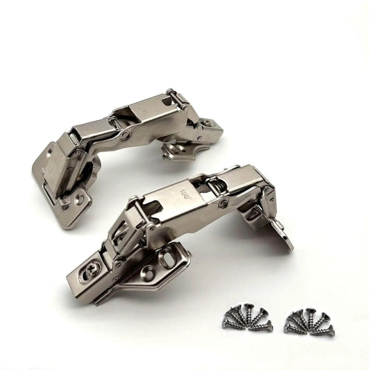 180 Degree Frameless Cabinet Hinges With Soft Close For Quiet Smooth Closure Nickel Plated Steel Concealed Hydraulic Adjustable Mechanism