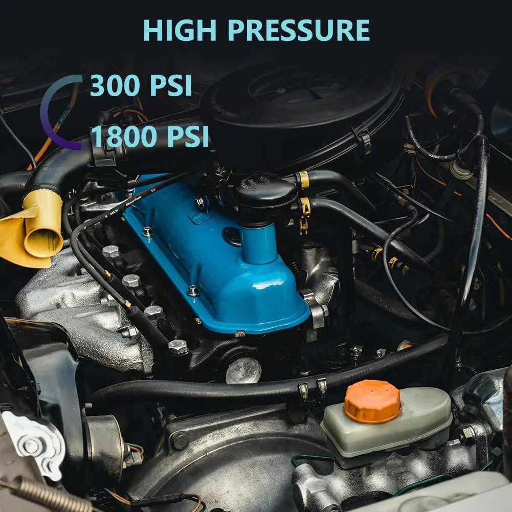 Engine with Five Sixteenth Inch Transmission Oil Cooler Hose 300 PSI Working Pressure displayed