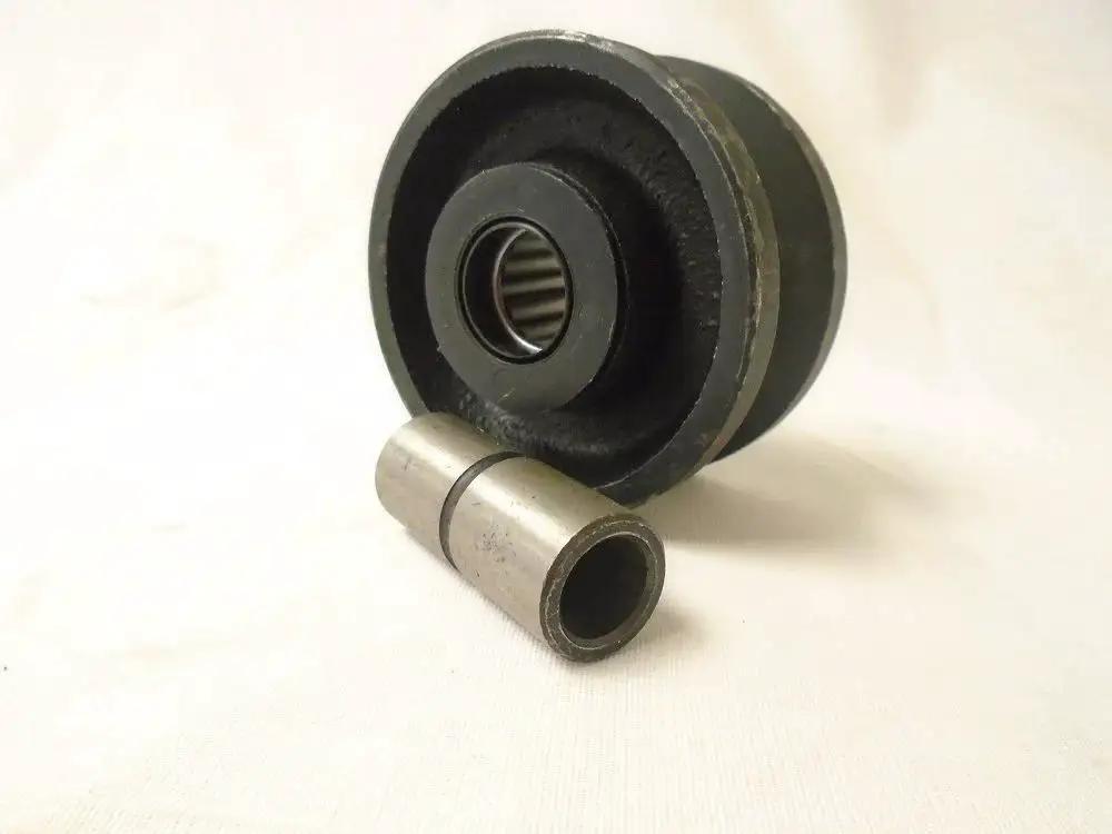 Workhorse V Groove Caster Wheel Set 3 Inch Diameter By 1.5 Inch Wide Iron Steel Seven Eighth Inch Bearing close-up view
