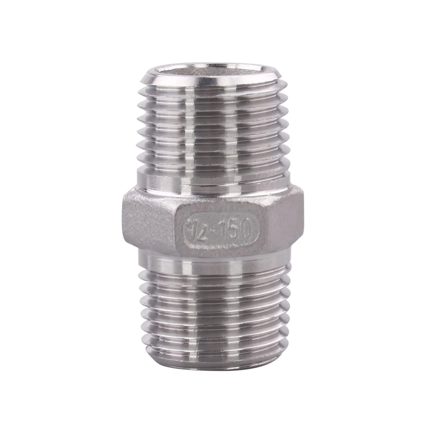 Stainless Steel 304 One Piece Ball Valve With Standard NPT Port And Male Hex Nipple For Water Oil And Gas Heavy Duty Serviceable Threaded Connector
