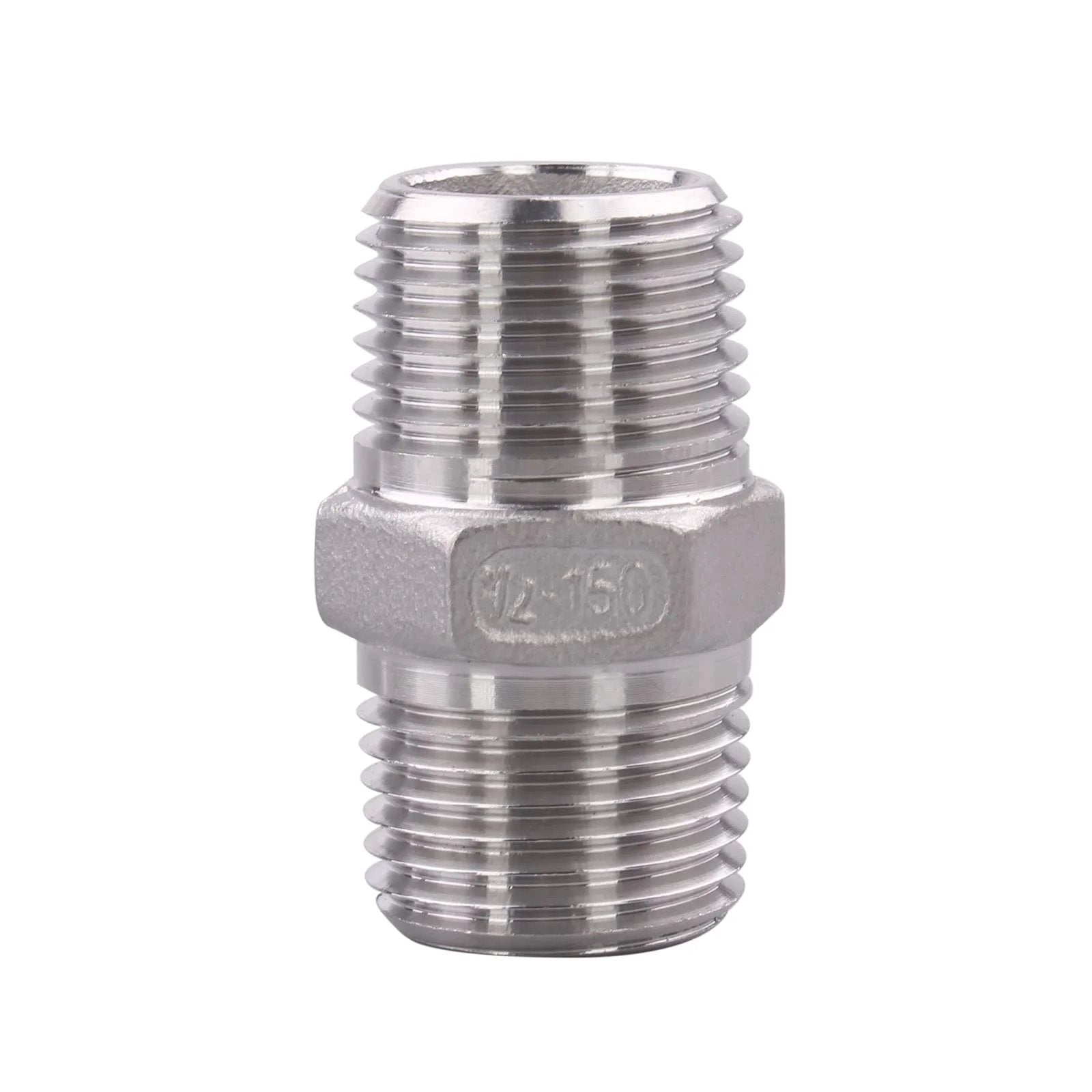 Stainless Steel 304 One Piece Ball Valve With Standard NPT Port And Male Hex Nipple For Water Oil And Gas Heavy Duty Serviceable Threaded Connector