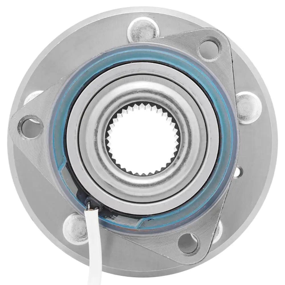 Close-up of 2-Pack Front Wheel Hub Bearing Assembly, Compatible with 4-Wheel ABS Models for Buick, Cadillac, Chevrolet, Oldsmobile, Pontiac, Saturn.