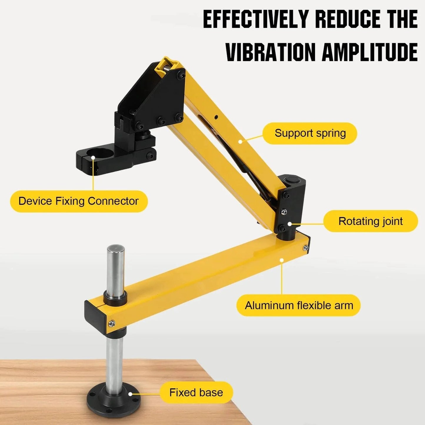 Aluminum Alloy Cantilever Support Frame With 360 Degree Flexible Arm for Pneumatic Tapping Machines, close-up vibration reduction