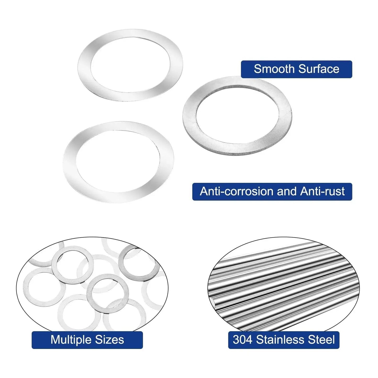 5/8 X 24 Barrel Shim Kit For Brake Timing And Alignment For 7.62mm And.308 Caliber, 44 Pack Featuring 11 Thickness Options