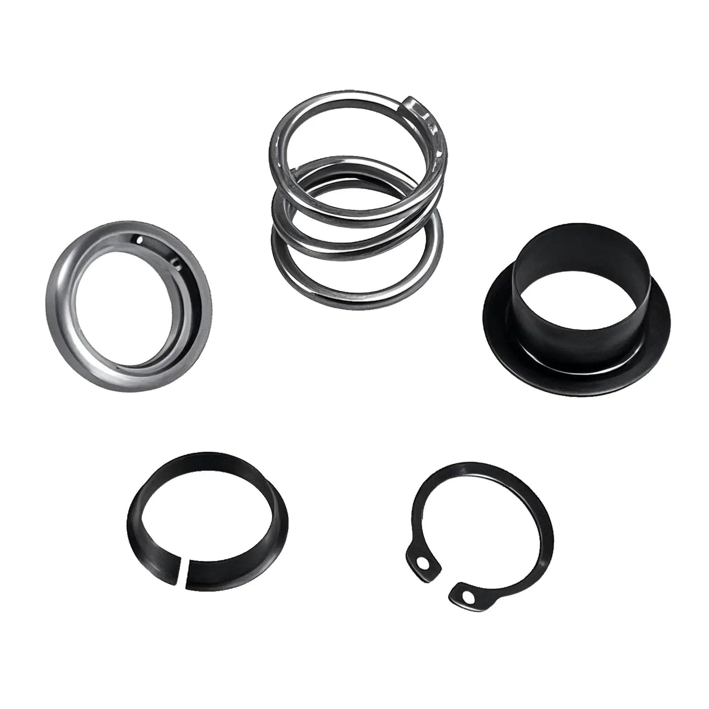 Steering Column Upper Bearing Kit For Ford Lincoln Tilting And Non Tilt Columns, includes components, black and metal rings.