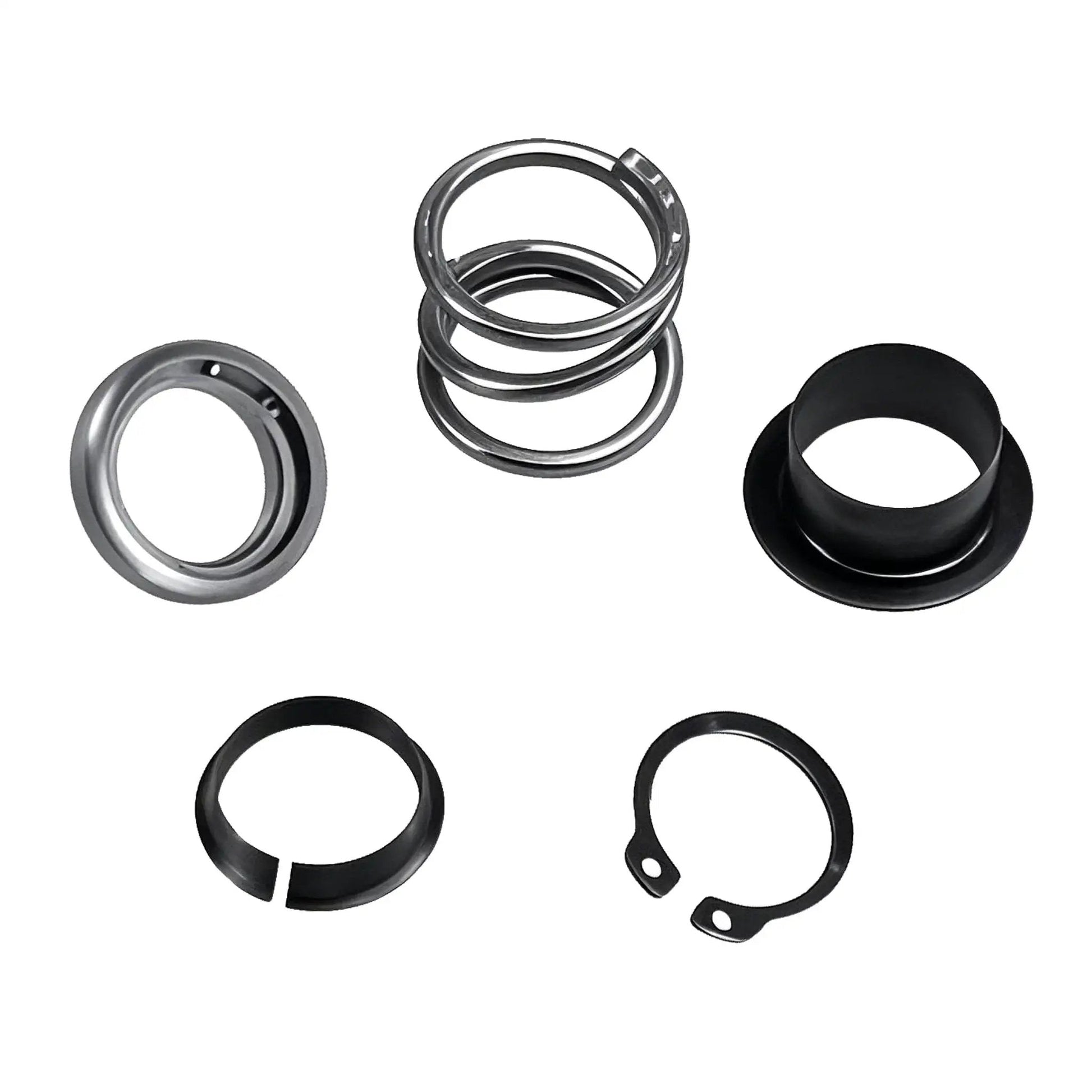 Steering Column Upper Bearing Kit For Ford Lincoln Tilting And Non Tilt Columns, includes components, black and metal rings.