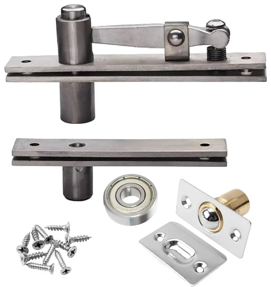 Heavy Duty Pivot Hinge for Secret Hidden Doors and Hidden Bookcase Doors, 300 Lb Load Bearing, 304 Stainless Steel with Ball Catch