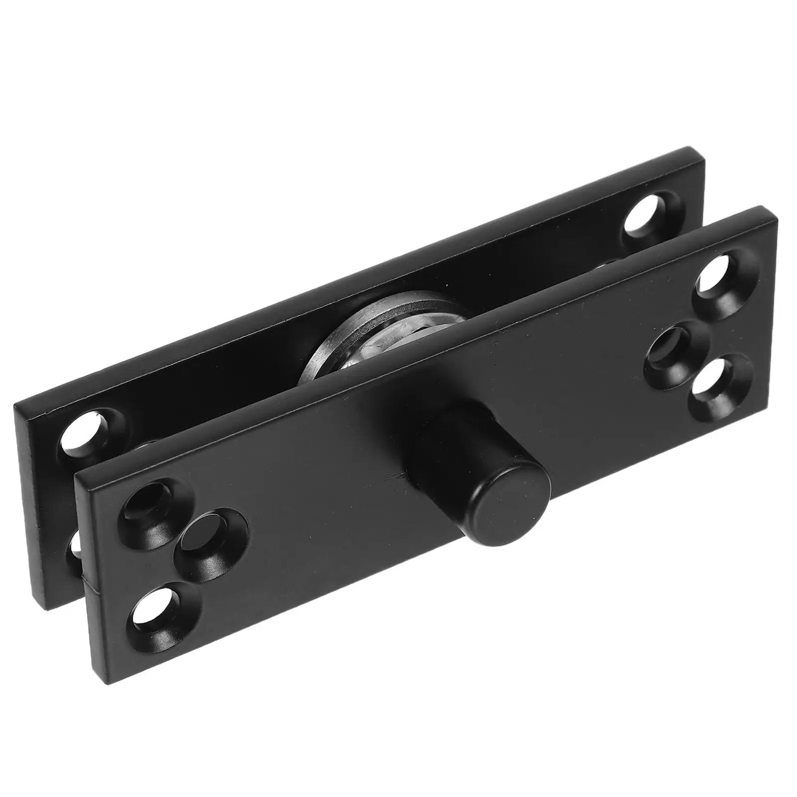 Beefy Hidden Door Hinge 360 Degree Stainless Steel Concealed Pivot For Cabinets And Bookcases, black finish, front view