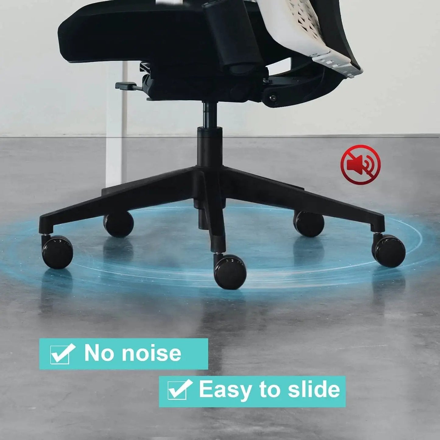 Replacement Office Chair Wheels Set, Smooth Gliding Caster Wheels For Hardwood Floors, Quiet Rolling Chair Casters With Dust Proof Top Cover.
