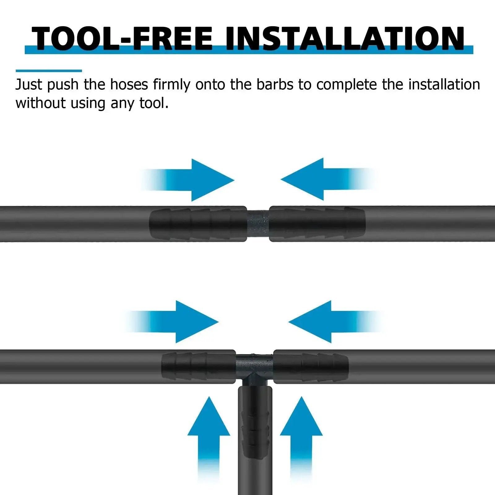 115 Piece Vacuum Connector Kit With Heat Resistant Nylon 66 Tubing Fittings Up To 240 C 460 F, tool-free installation