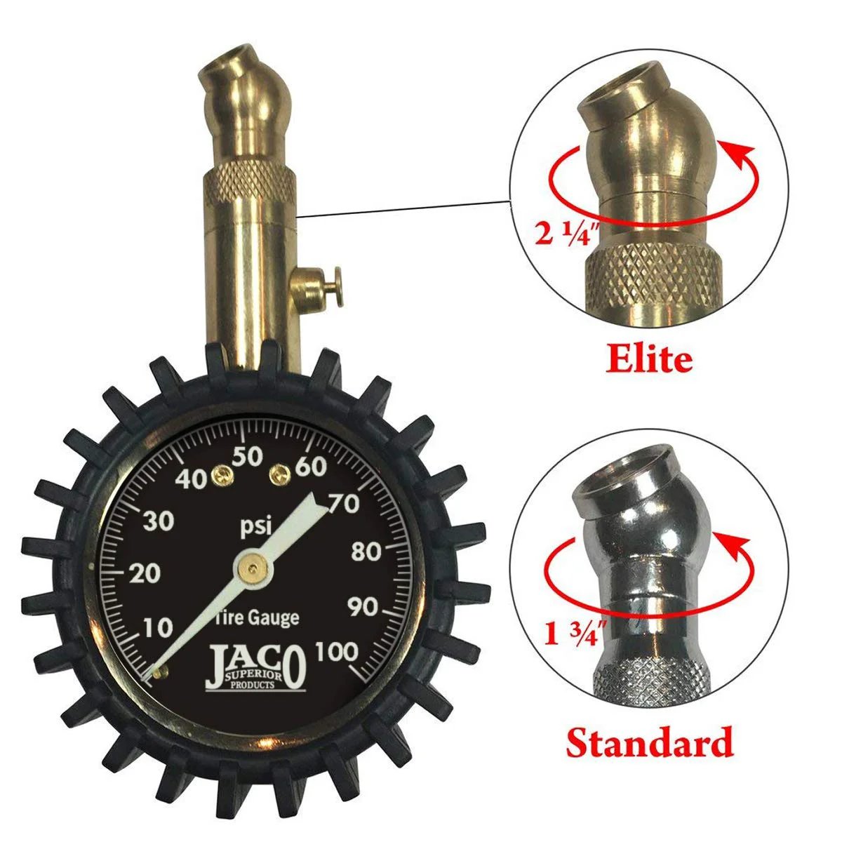 Professional Grade Tire Pressure Gauge With 100 PSI Reading, Mechanic Recommended, Calibrated To ANSI B40.1 Standards 1.5 Percent