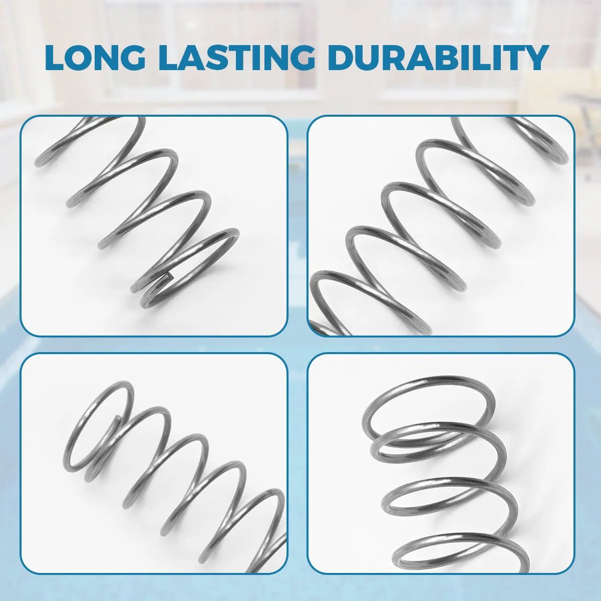 Close-up of Stainless Steel Check Valve Spring Replacement 3 Pound Part 072524 Compatible With Pentair Ortega Check Valve And Flo Check Valves For Pool EZ DIY Use.