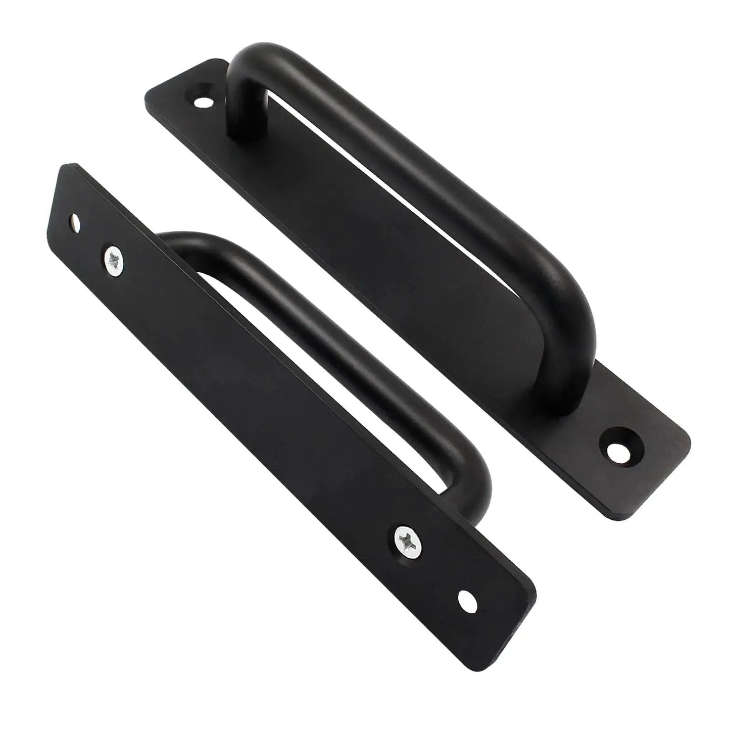12 Pieces Aluminum Alloy Barn Door Handles 148mm 5.8 Inch Sliding Pulls For Cabinets Closets Drawers Black Finish