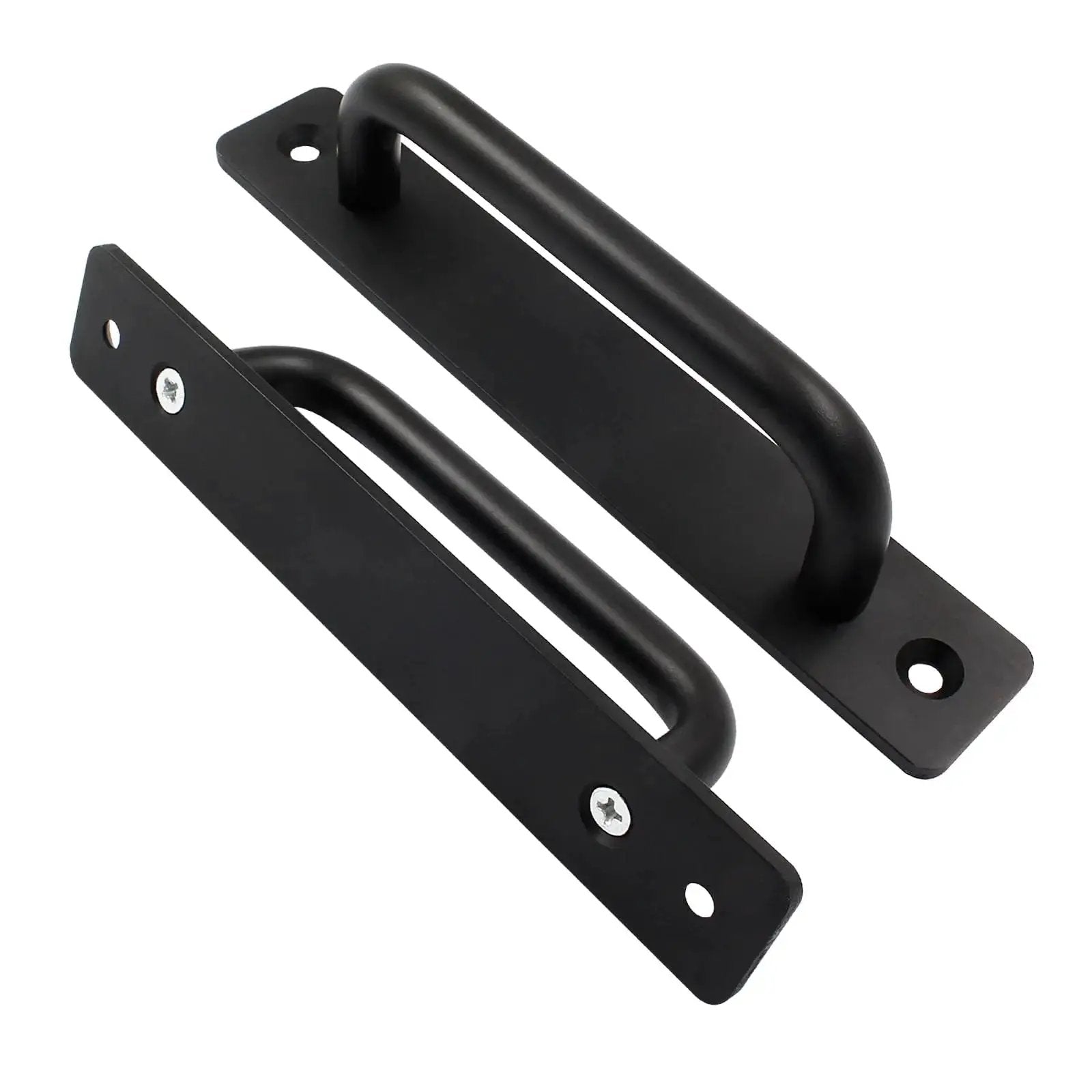 12 Pieces Aluminum Alloy Barn Door Handles 148mm 5.8 Inch Sliding Pulls For Cabinets Closets Drawers Black Finish