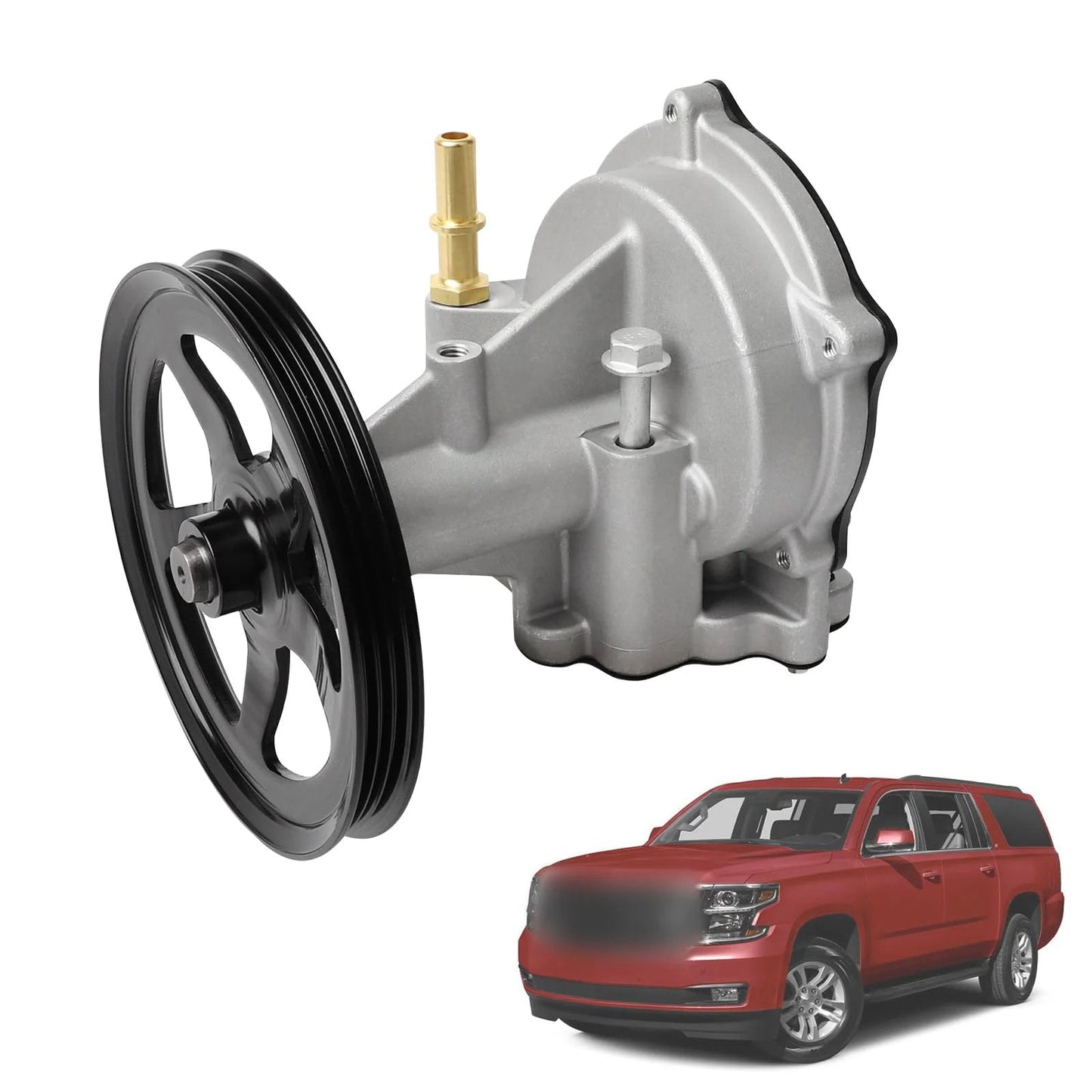 Vacuum Pump Replacement For GM Silverado Suburban Tahoe Yukon XL Sierra 1500 2014-2020 Direct Fit OE 12654013 shown with red SUV