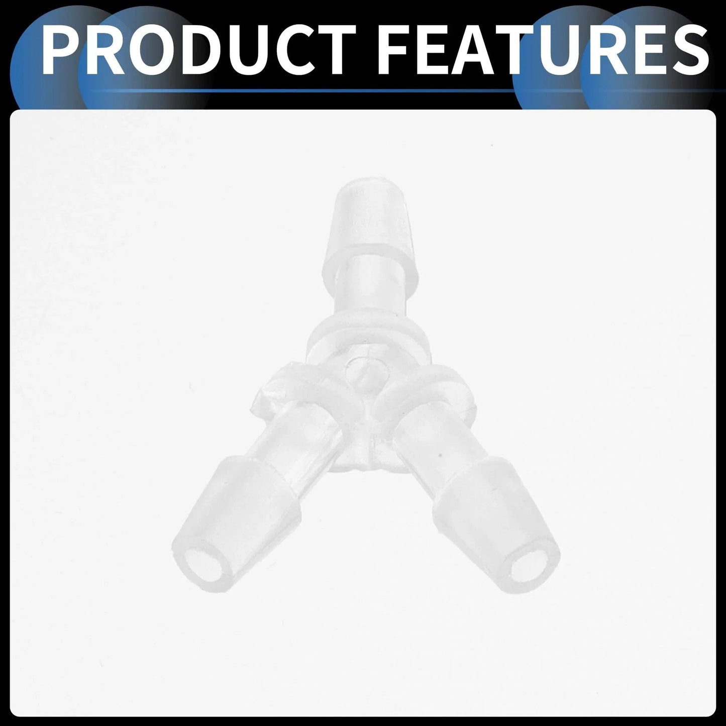Y Shaped 3 Way Vacuum Tubing Connector For Your Ride One Eighth Inch Vacuum Line Fittings Plastic Translucent 5 Pack Durable Automotive Air Tube Connector Durable Plastic Construction Corrosion Resistant For Long Lasting Auto Use in a translucent plastic with a Y-shaped 3-way design.