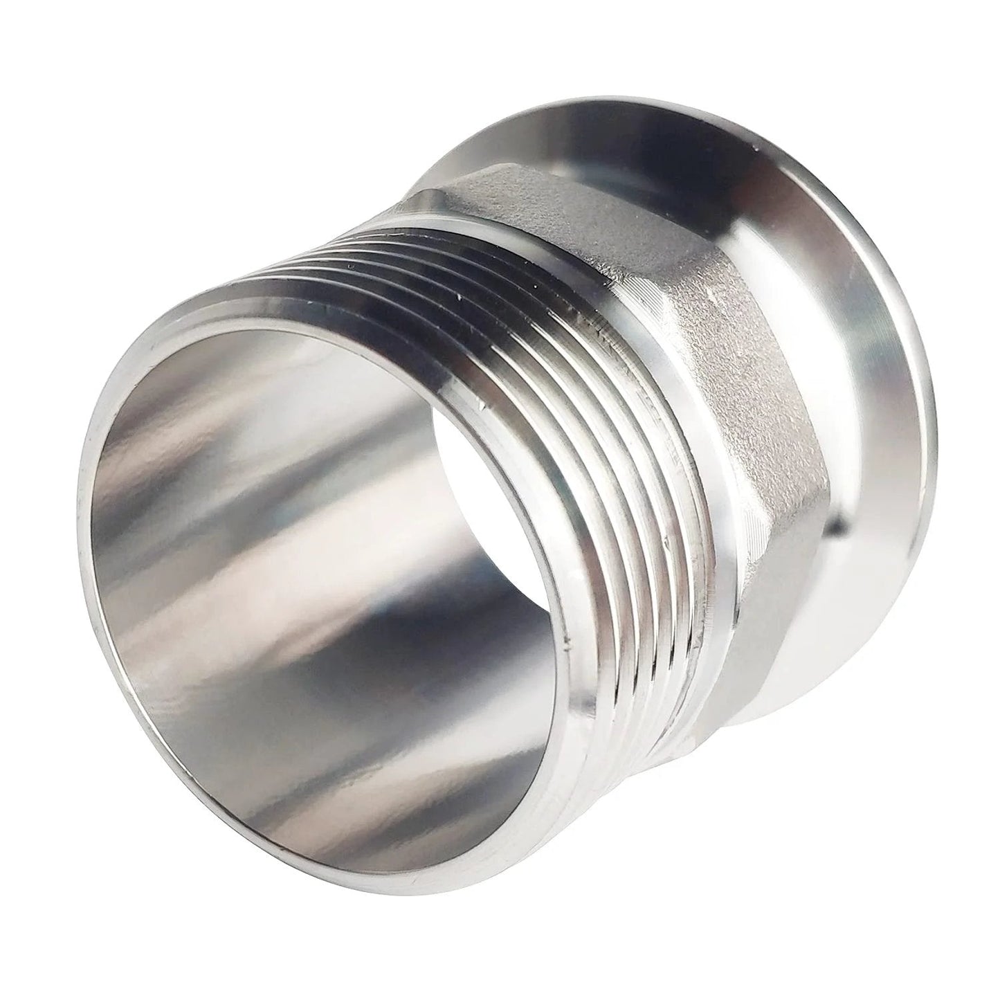 1.5 Inch Sanitary Tri Clamp To 1-1/4 Inch NPT Male Hex Thread Adapter In 304 Stainless Steel Top Notch Tri Clover Fitting