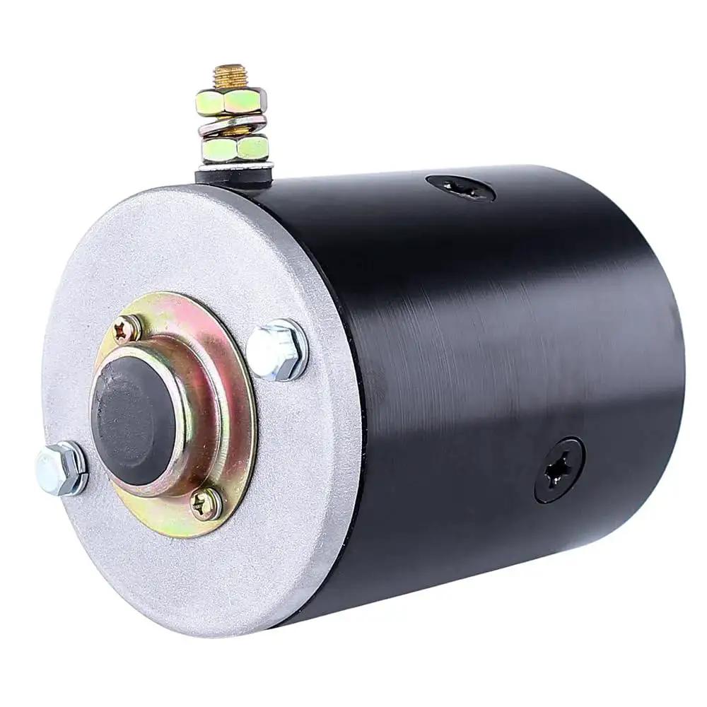 12V Hydraulic Pump Motor For RV Levelers Replacement 11-212-440 CCW Shaft, black cylindrical design, metal fittings