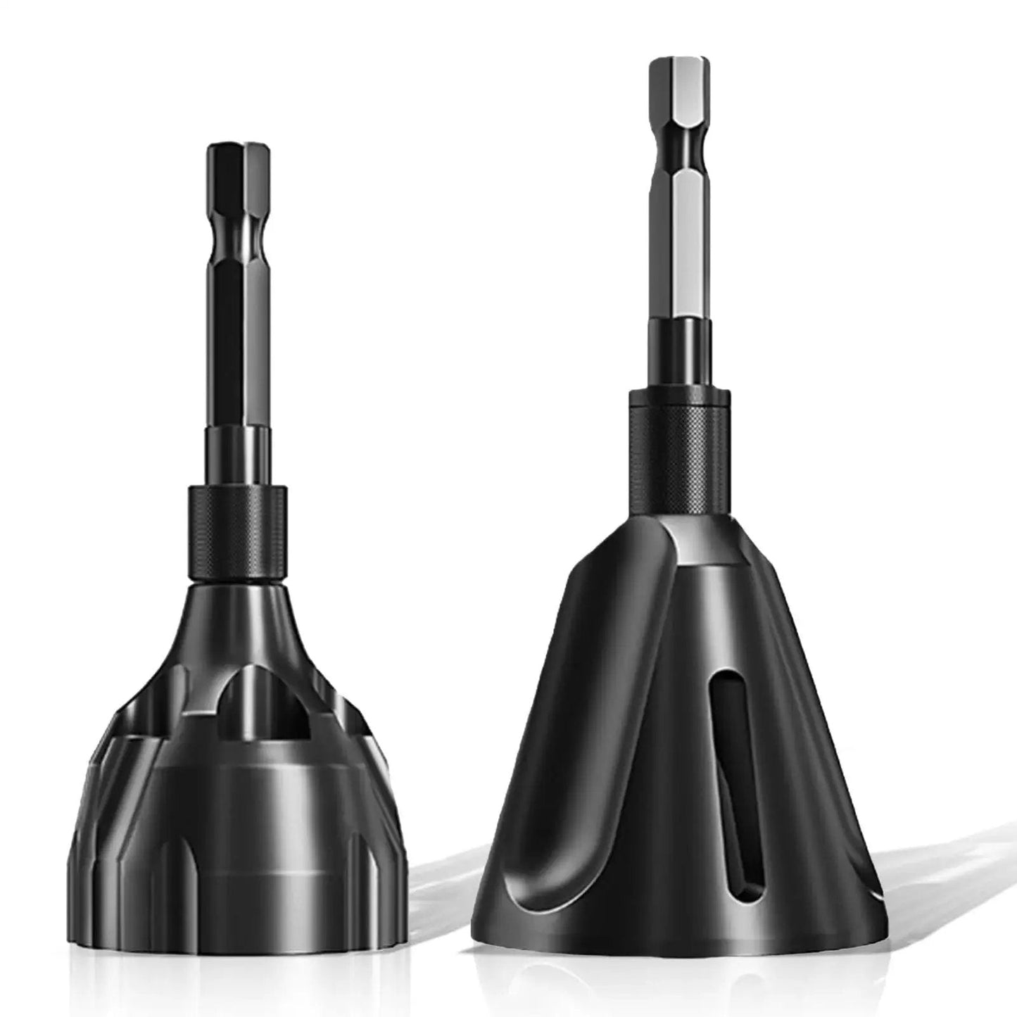 Pro Grade Tungsten Carbide Chamfer Set 2-Pack For External Burr Removal And Deburring YG8 Carbide Bits Hex Shank, front view.