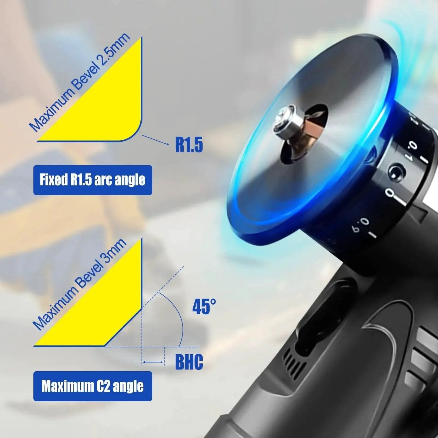 Pneumatic Chamfering Tool For Metal Deburring Mini Beveler Pro Grade Heavy Duty High Speed 30000 RPM With Adjustable Depth
