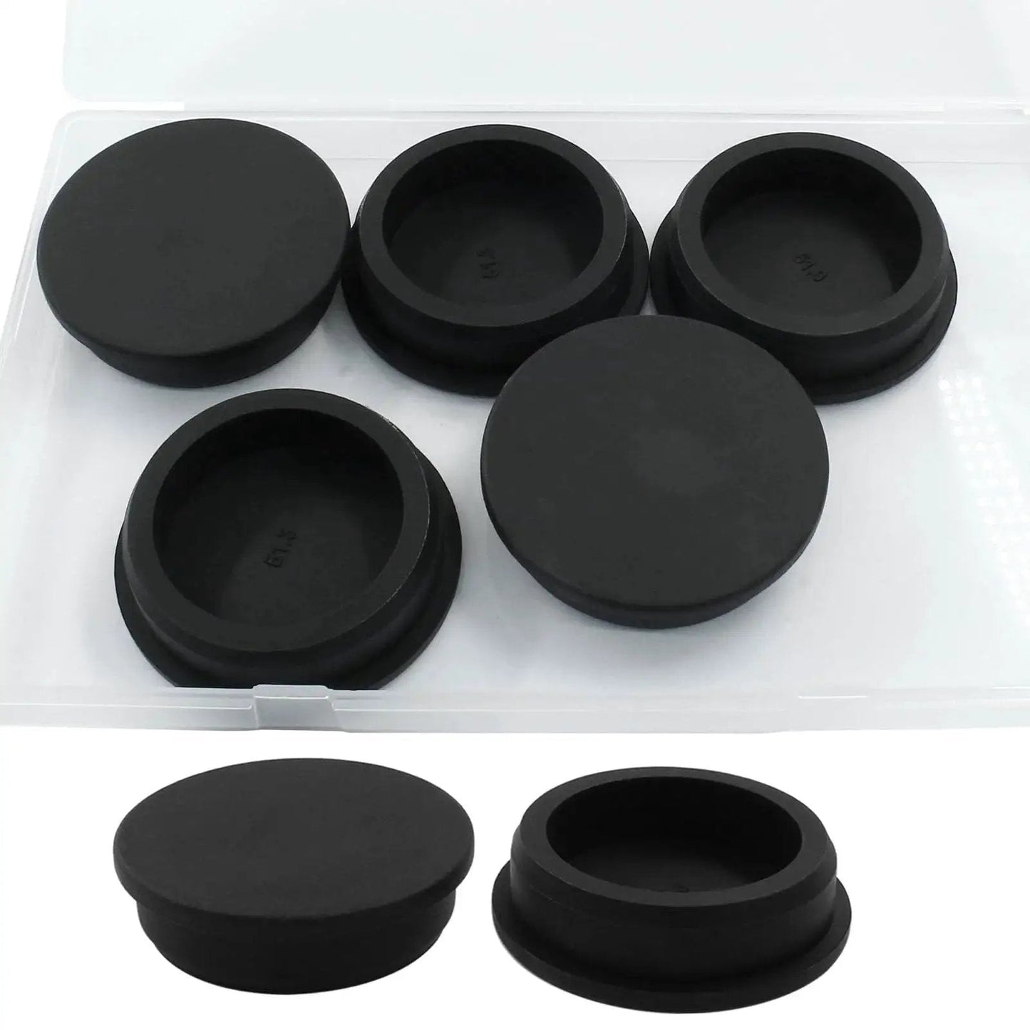 5 Pack Silicone Rubber Hole Plugs For 2 Inch Round Holes, Waterproof Flexible Seal Caps With 51 Mm Bottom Diameter And 57 Mm Cap Diameter