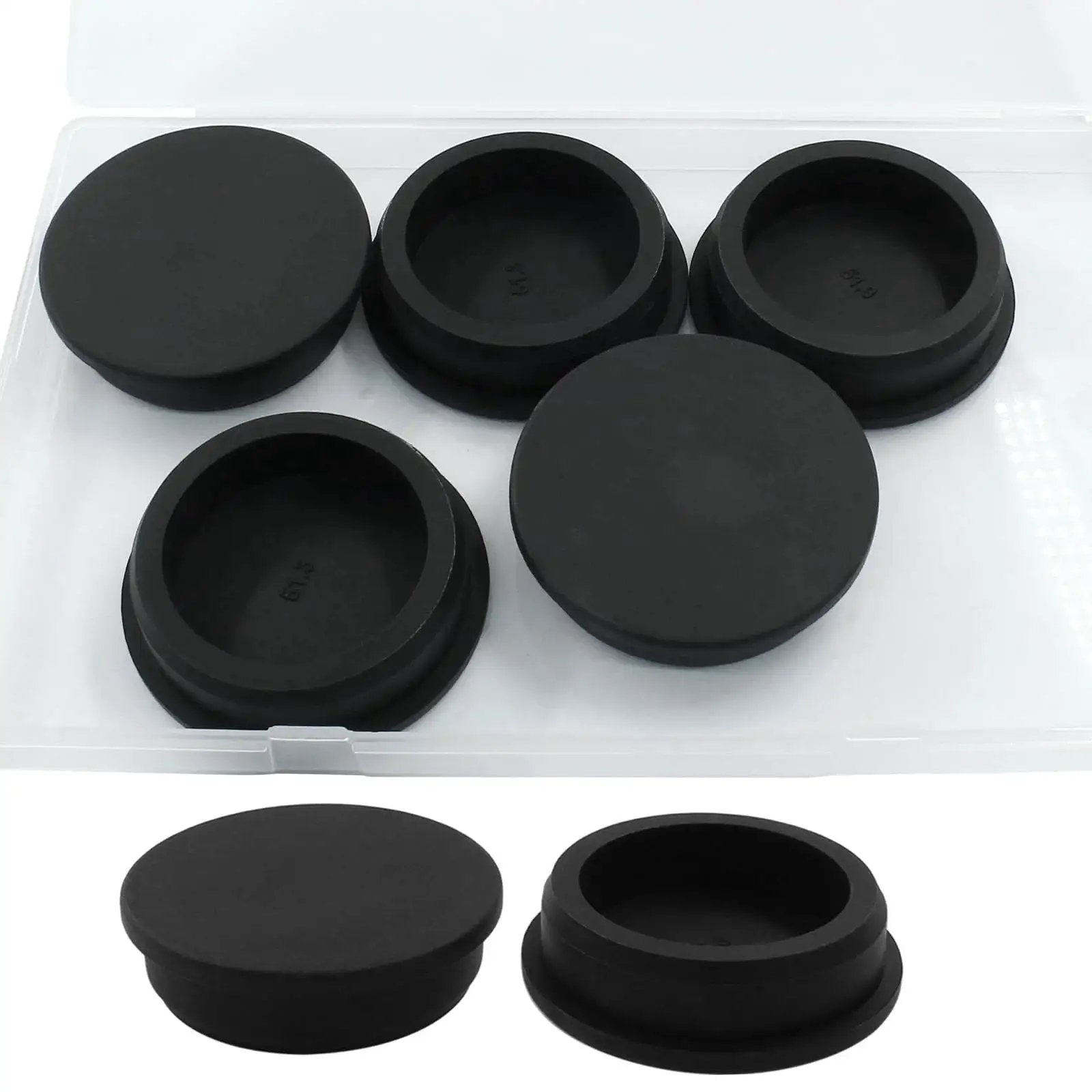 5 Pack Silicone Rubber Hole Plugs For 2 Inch Round Holes, Waterproof Flexible Seal Caps With 51 Mm Bottom Diameter And 57 Mm Cap Diameter