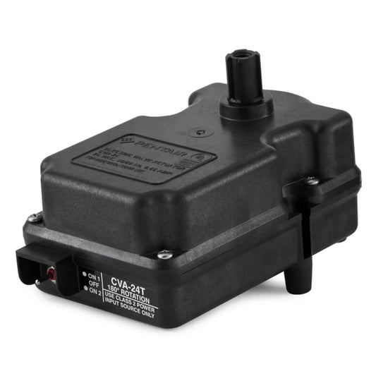 CVA 24T Valve Actuator Replacement For Pool Systems, 24V AC Motor, 180 Degree Rotation, Easy Install, black housing.