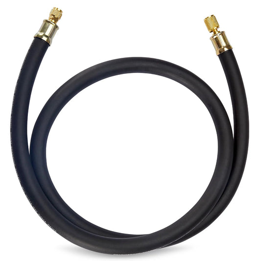 Upgraded One Half Inch HVAC Vacuum Hose With Three Eighths To One Quarter Inch Fittings, High Flow Refrigerant Hose For Faster Evacuation And Recovery, Six Feet Black