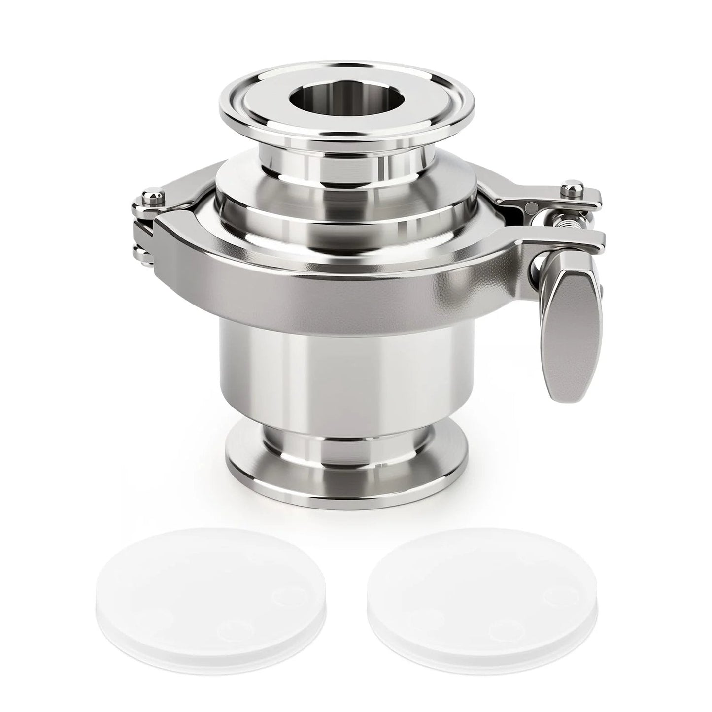 2 Inch Sanitary Check Valve 304 Stainless Steel One Way Flow with Tri Clamp Ferrule Flange 64mm and Tube OD 51mm Ideal for Sanitary Process Piping and Industrial Fittings