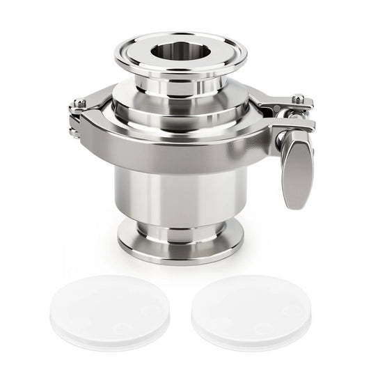2 Inch Sanitary Check Valve 304 Stainless Steel One Way Flow with Tri Clamp Ferrule Flange 64mm and Tube OD 51mm Ideal for Sanitary Process Piping and Industrial Fittings