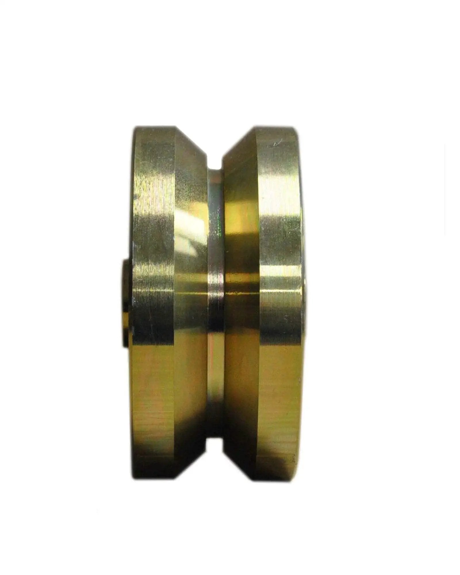 Side view of Rugged 4 Inch V Groove Caster Wheel With Box For Sliding Gates Heavy Duty Gate Roller with 6205RS double bearings.