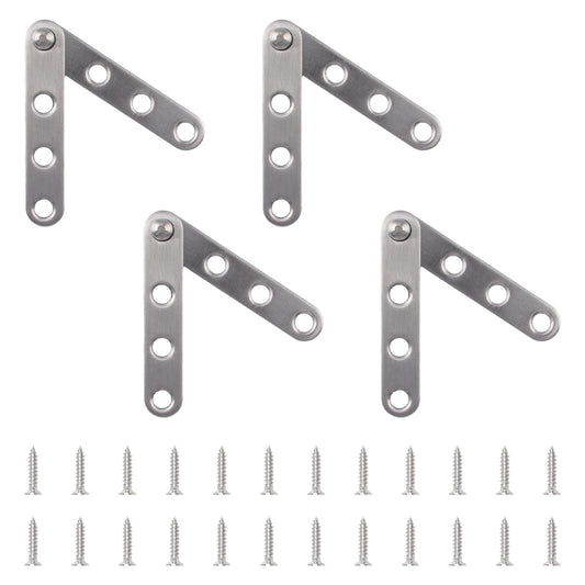 4 Pack 360 Degree Adjustable Pivot Hinges For Cabinets Doors Windows And Bookcases Rotatable Stainless Steel Hidden Knife Hinges Silver Finish For Quiet Smooth Operation Replacement Hardware Easy Install No Squeak