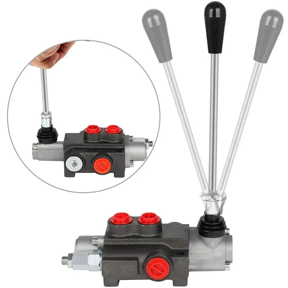Hydraulic Flow Control Valve With One Spool For Small Tractors And Loaders 11 GPM 3600 PSI G Ports Adjustable Relief Lever Handle