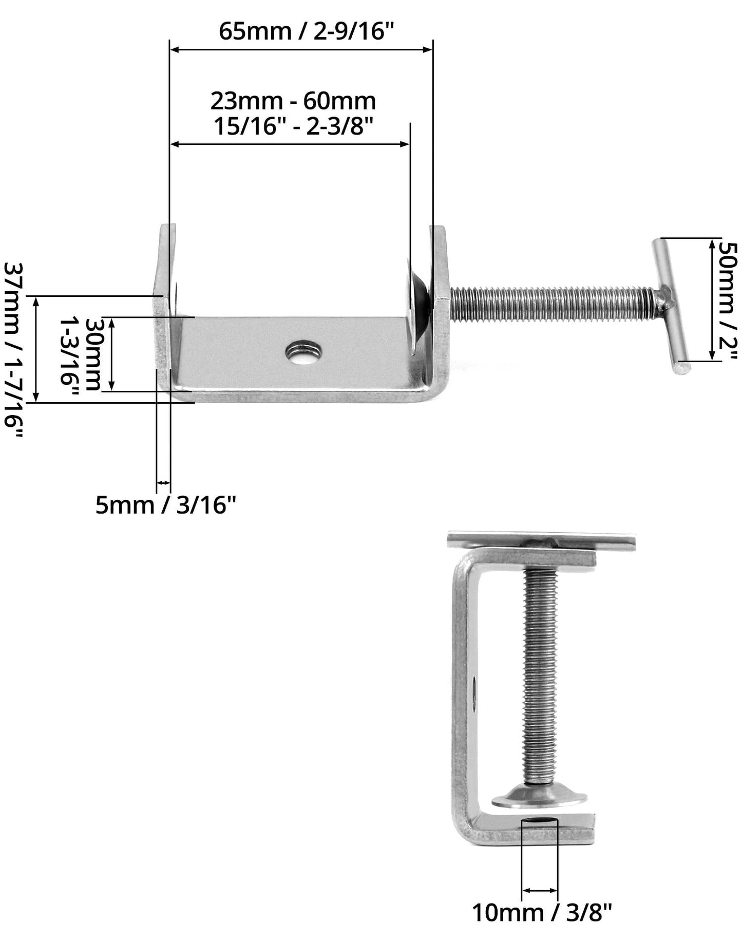 Heavy Duty Stainless Steel C Clamp Set Two Pack For Home Improvement And Auto Repair Hand Twist Tiger Clamp Style Two By QWORK