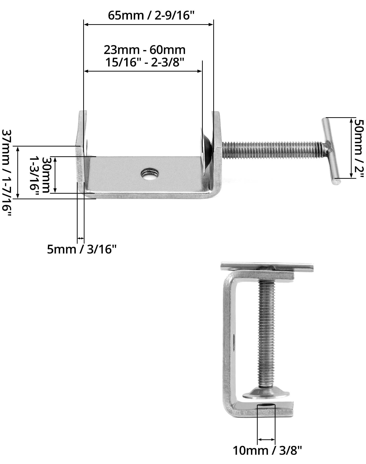 Heavy Duty Stainless Steel C Clamp Set Two Pack For Home Improvement And Auto Repair Hand Twist Tiger Clamp Style Two By QWORK