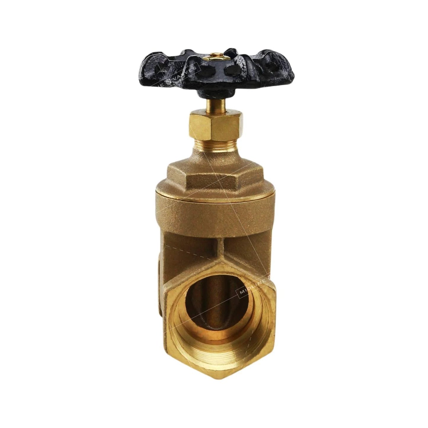Heavy Duty Gate Valve With Wheel Handle 429U224 Midline Valve Lead Free Cast Brass Water Shutoff For 2 Inch FIP Connections 200 WOG 180F NSF ANSI 61 372