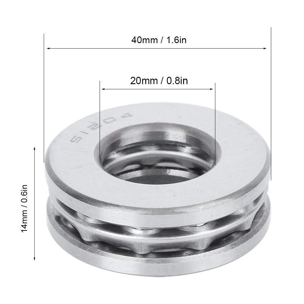 Heavy Duty Five Piece Axial Ball Thrust Bearing Set For Machinery And Equipment, Two Inch Outer Diameter, Five Eighth Inch Bore, High Precision