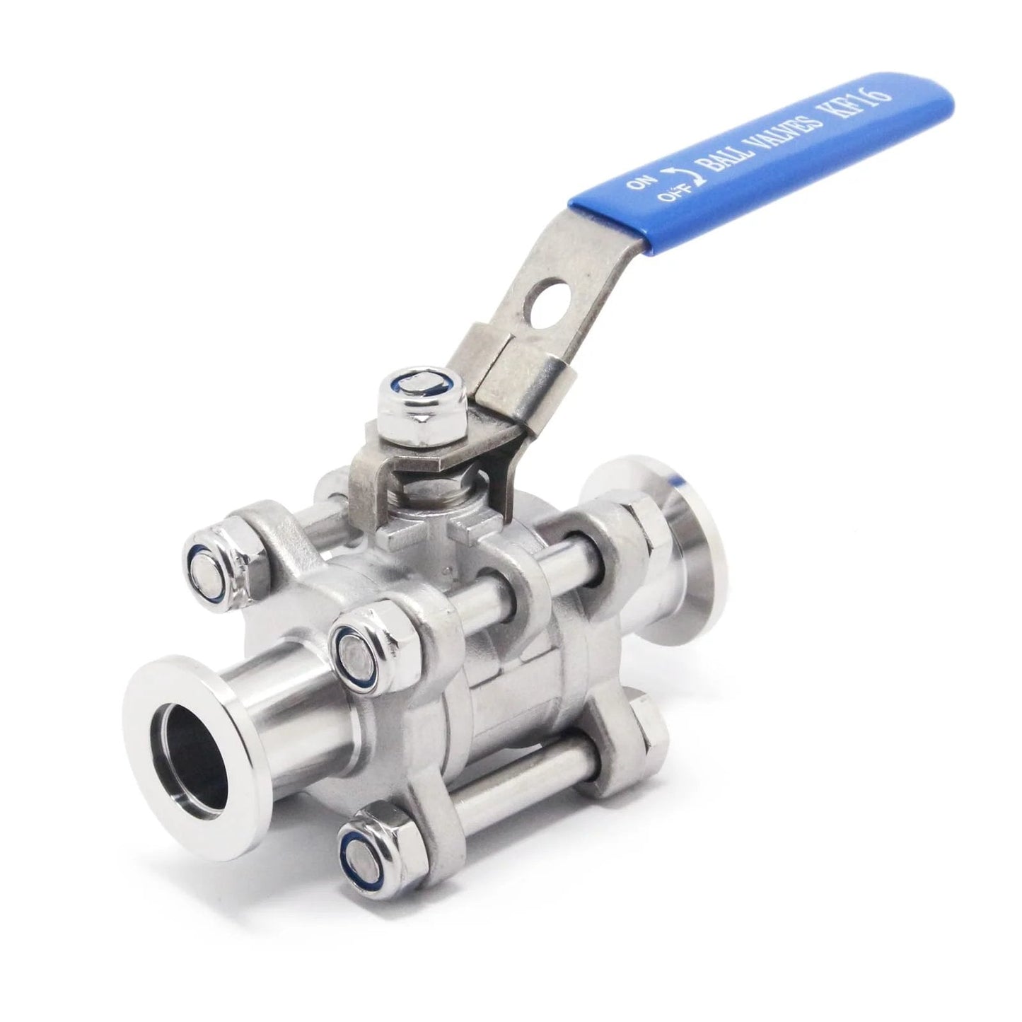 KF-16 Vacuum Ball Valve Clamp Valve In Stainless Steel 304 With Locking Device For Tri Clamp Systems From QiiMii, side view