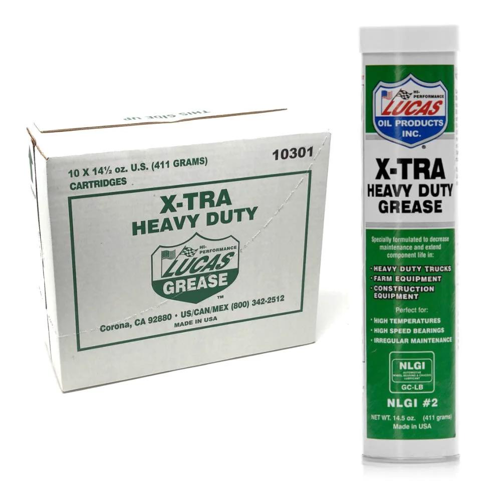 X-Tra Lithium Grease 14.5 Oz Cartridge Pack Of 10 For High Speed Bearings Waterproof And All Temperature Stable Long Lasting Automotive And Industrial Lubricant That Exceeds Lube For Life Specs Lucas