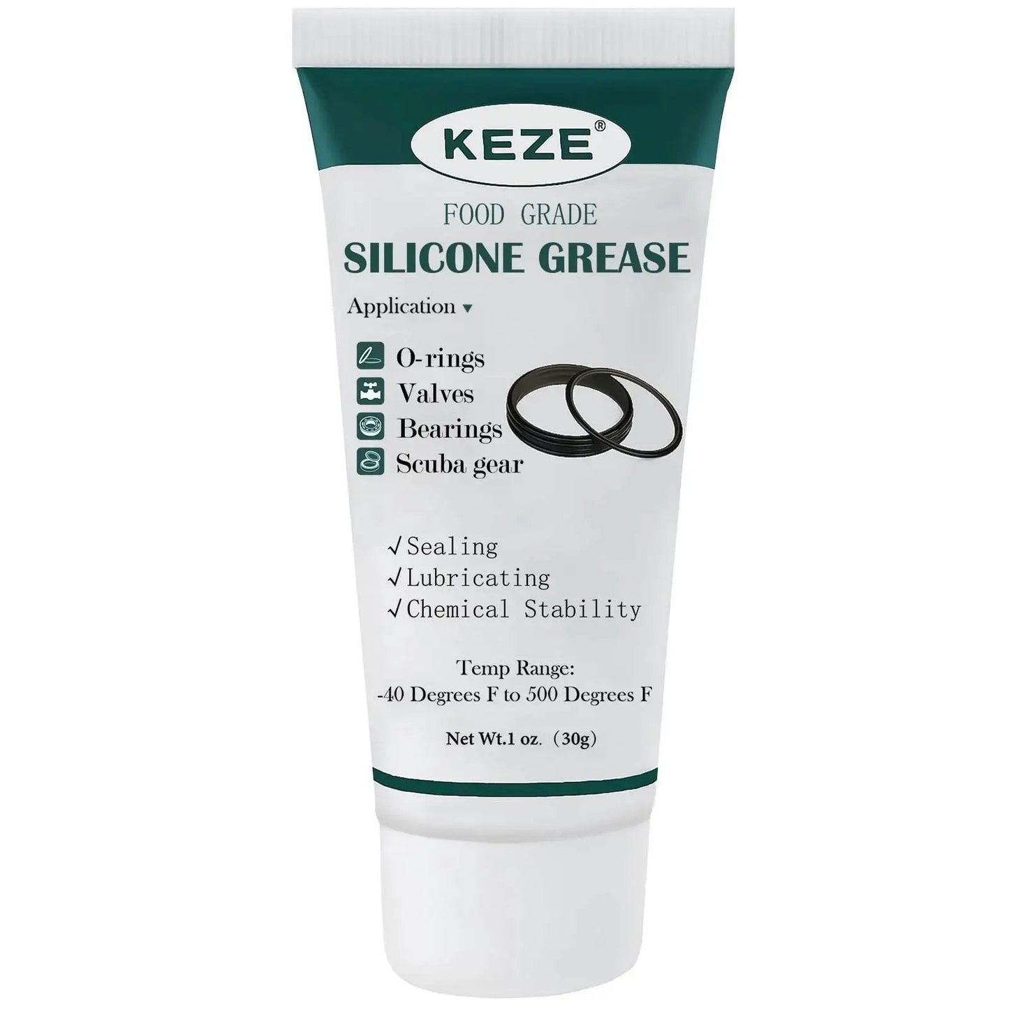 Front view of Food Grade Silicone Lubricant For Faucets Valves O Rings Plumbers Grease 1 Oz tube