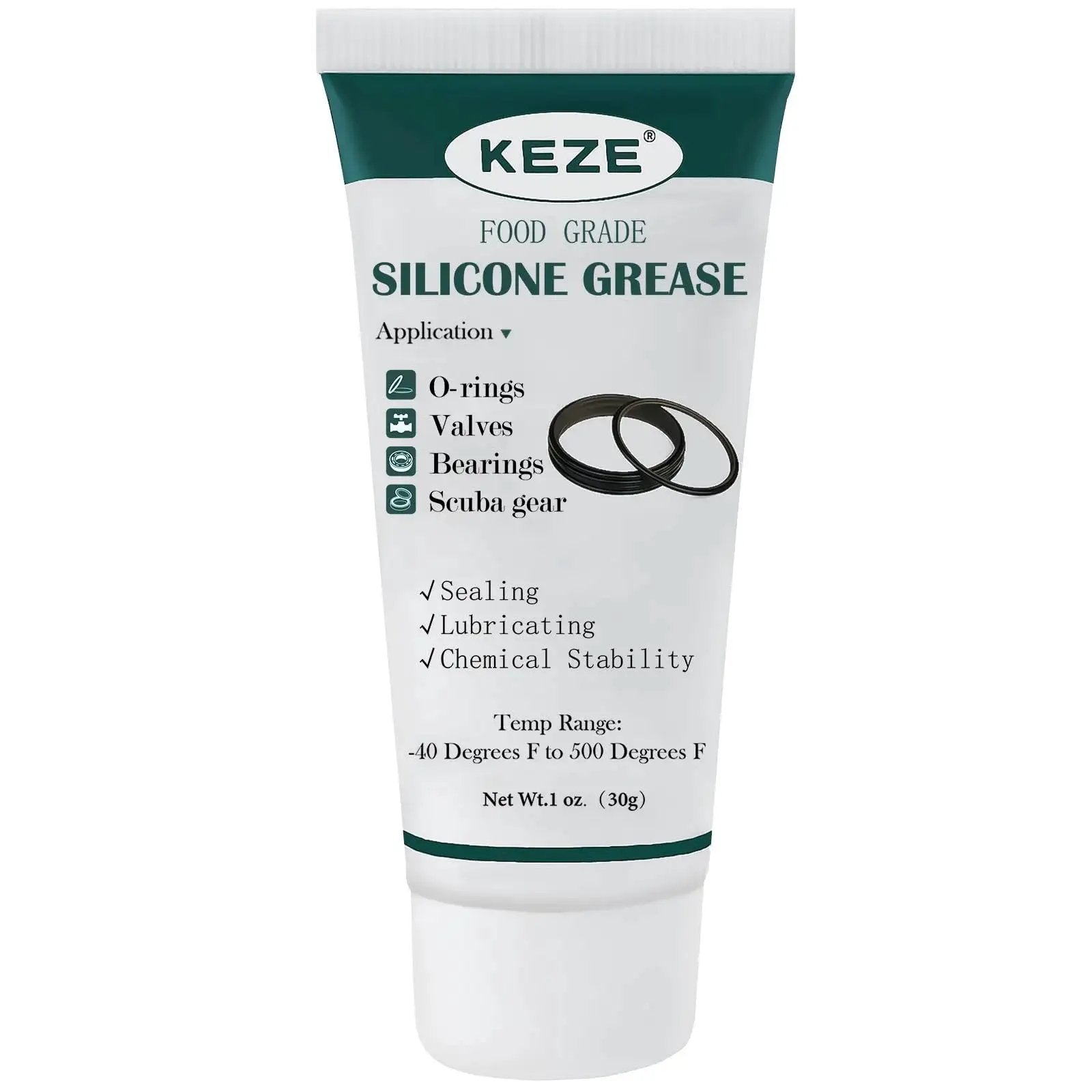 Front view of Food Grade Silicone Lubricant For Faucets Valves O Rings Plumbers Grease 1 Oz tube