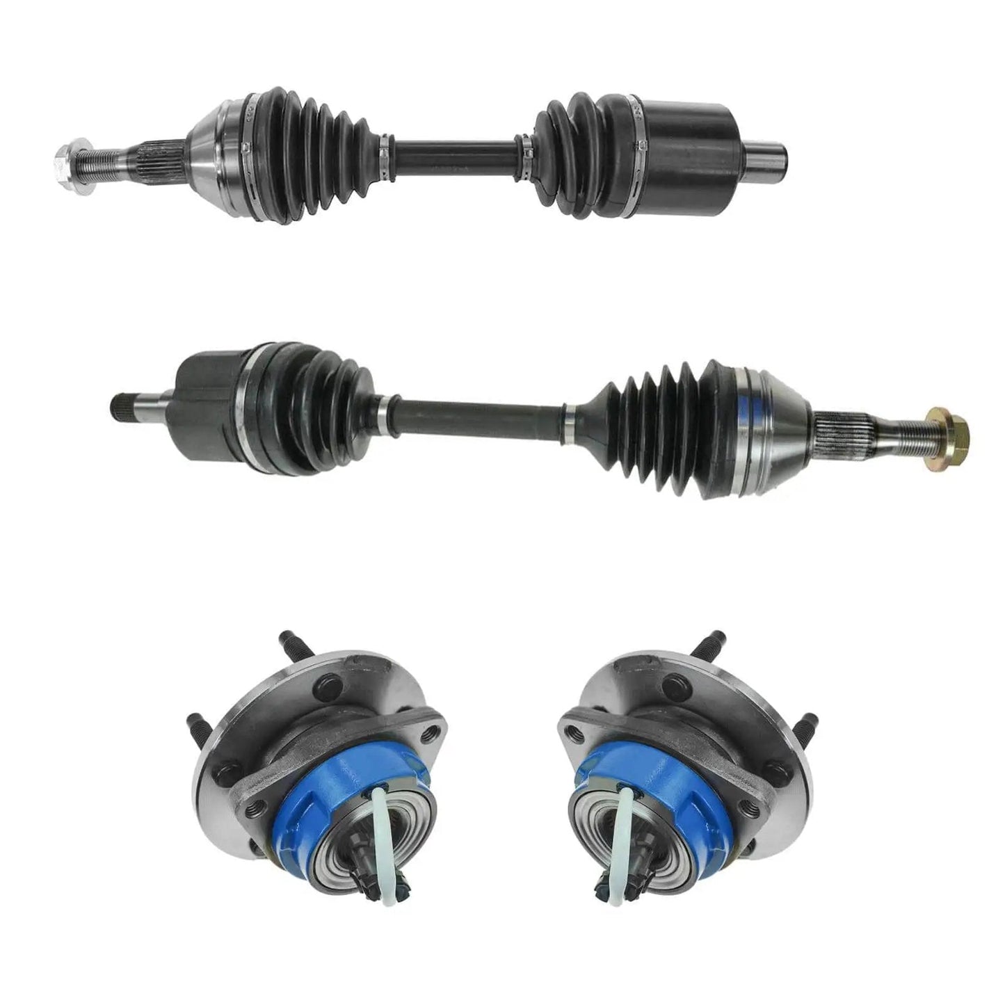 Front CV Axle Assemblies And Wheel Bearing Hub Kit 4 Piece Replacement For Buick Park Avenue 1997 2004 Riviera components image.