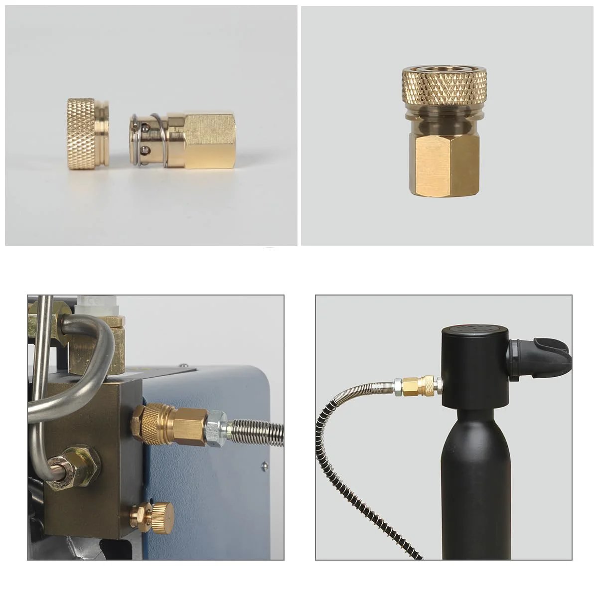 8mm Quick Disconnect To One Eighth NPT Adapter Set For High Pressure Air Systems and Quick Connect Fittings