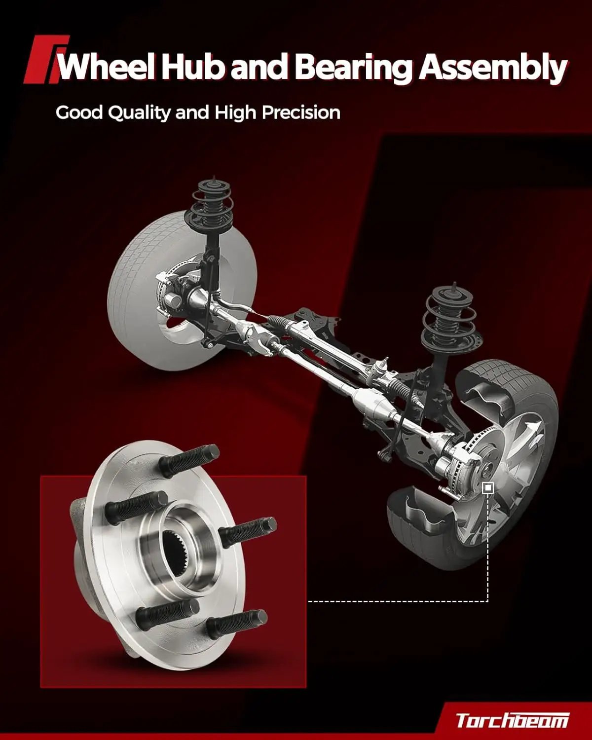 Front Wheel Hub Bearing Assembly 513121 for 1997-2013 GM Vehicles with ABS 5-Lug Fits Impala, LeSabre, shown in exploded view