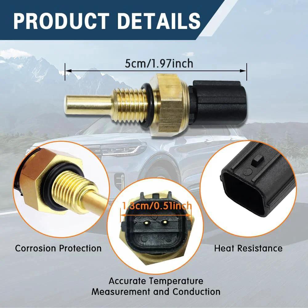 Engine Coolant Temperature Sensor Replacement For Honda Civic Element 2001 2011 And Accord CR V 2003 2007 Direct Fit Water Temperature Sensor Best Value Replaces OEM 37870 PNA 003 And 37870 PLC 004 158 0811 shown with size and features