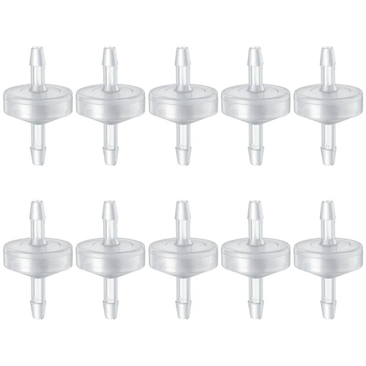 10 Pack One Eighth Inch Plastic Check Valve One Way Hose Barb Non Return For Water Fuel Oil Air Gas Three Millimeter