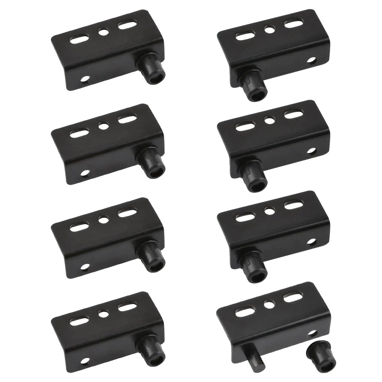 Concealed Shaft Cabinet Door Pivot Hinges In Iron Black, Four Sets With Pin And Bushing, Ready For Free Swinging Wood Doors