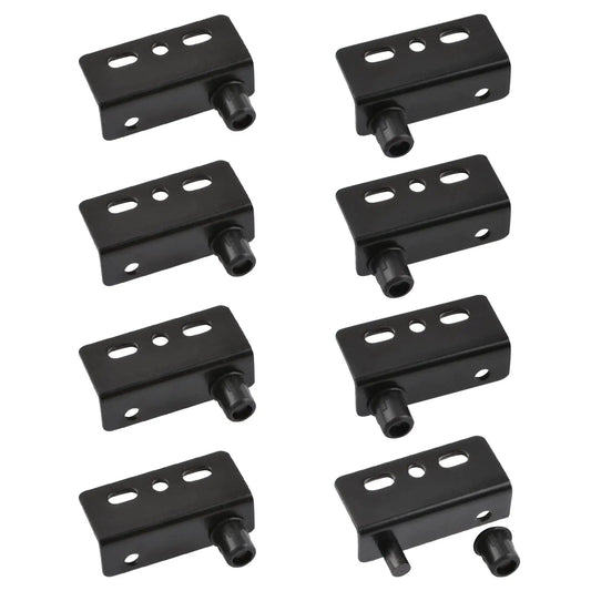 Concealed Shaft Cabinet Door Pivot Hinges In Iron Black, Four Sets With Pin And Bushing, Ready For Free Swinging Wood Doors